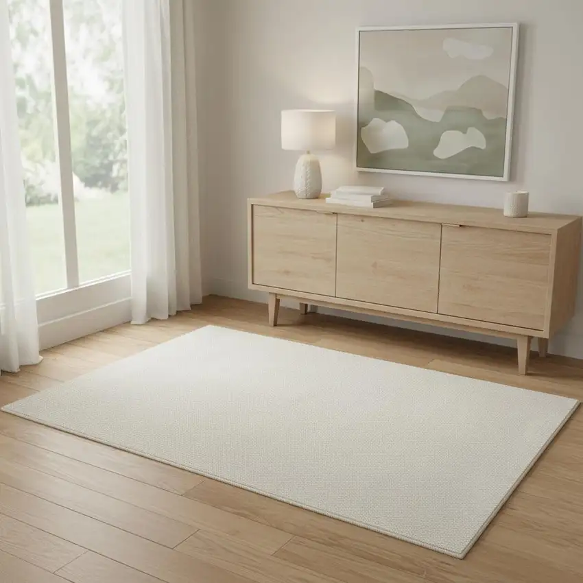 Beige And Ivory Abstract Area Rug Photo 1