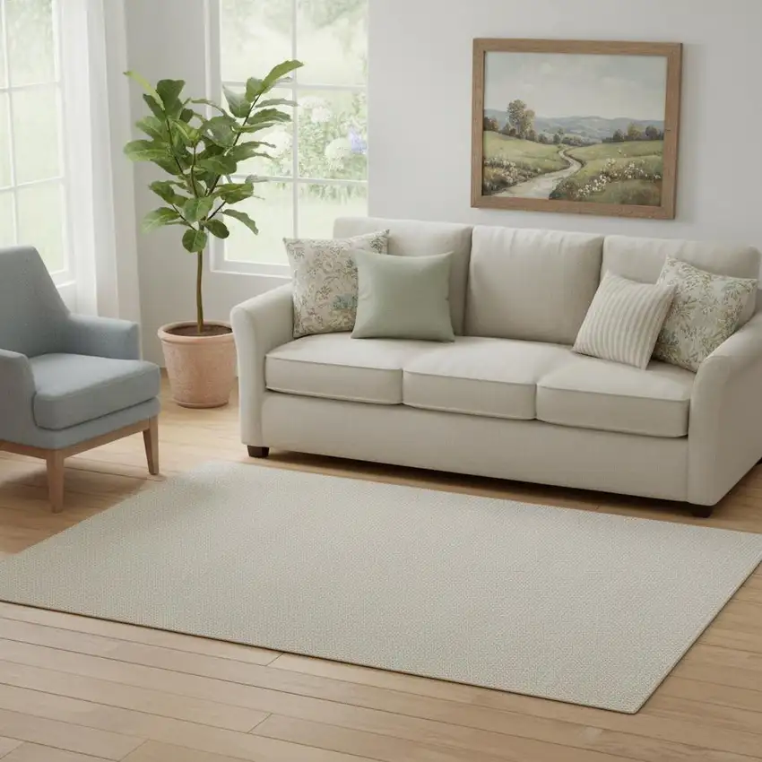 Beige And Ivory Abstract Area Rug Photo 1