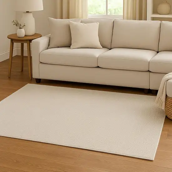 Beige And Ivory Abstract Area Rug Photo 1