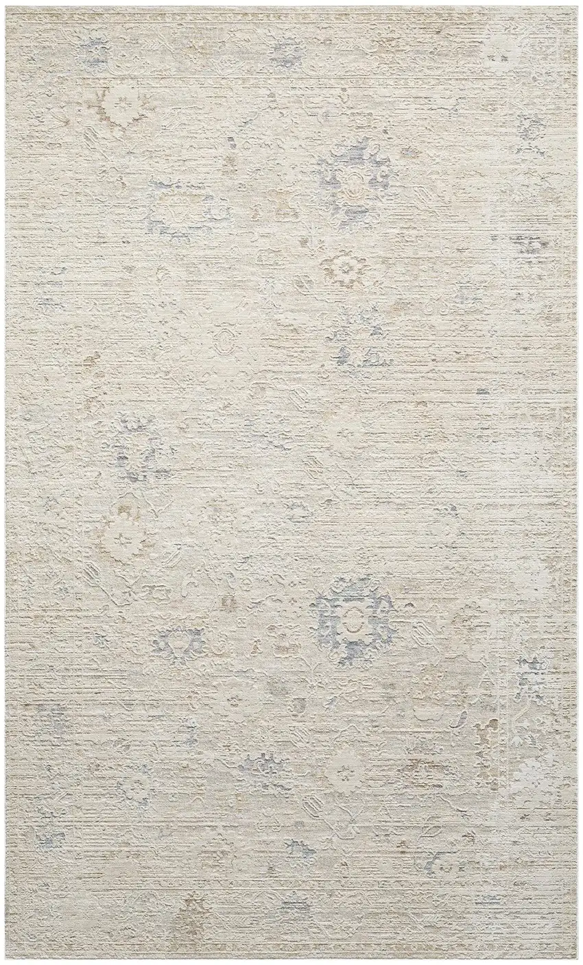 Beige And Ivory Abstract Area Rug Photo 2