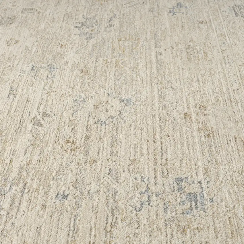 Beige And Ivory Abstract Area Rug Photo 6