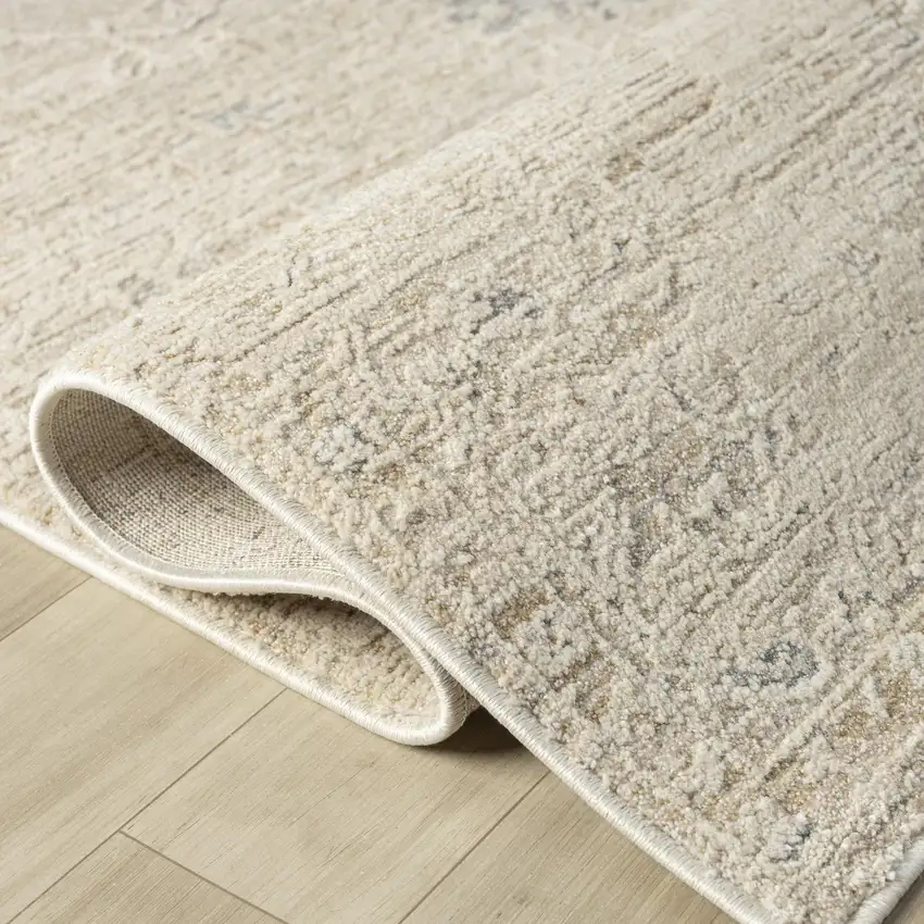 Beige And Ivory Abstract Area Rug Photo 3