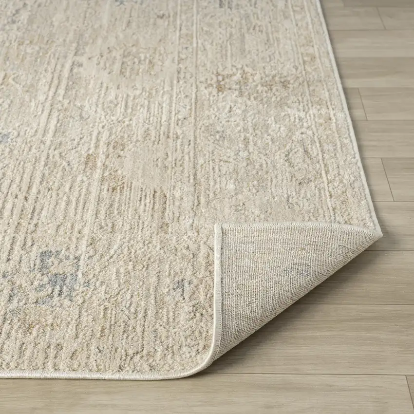 Beige And Ivory Abstract Area Rug Photo 5