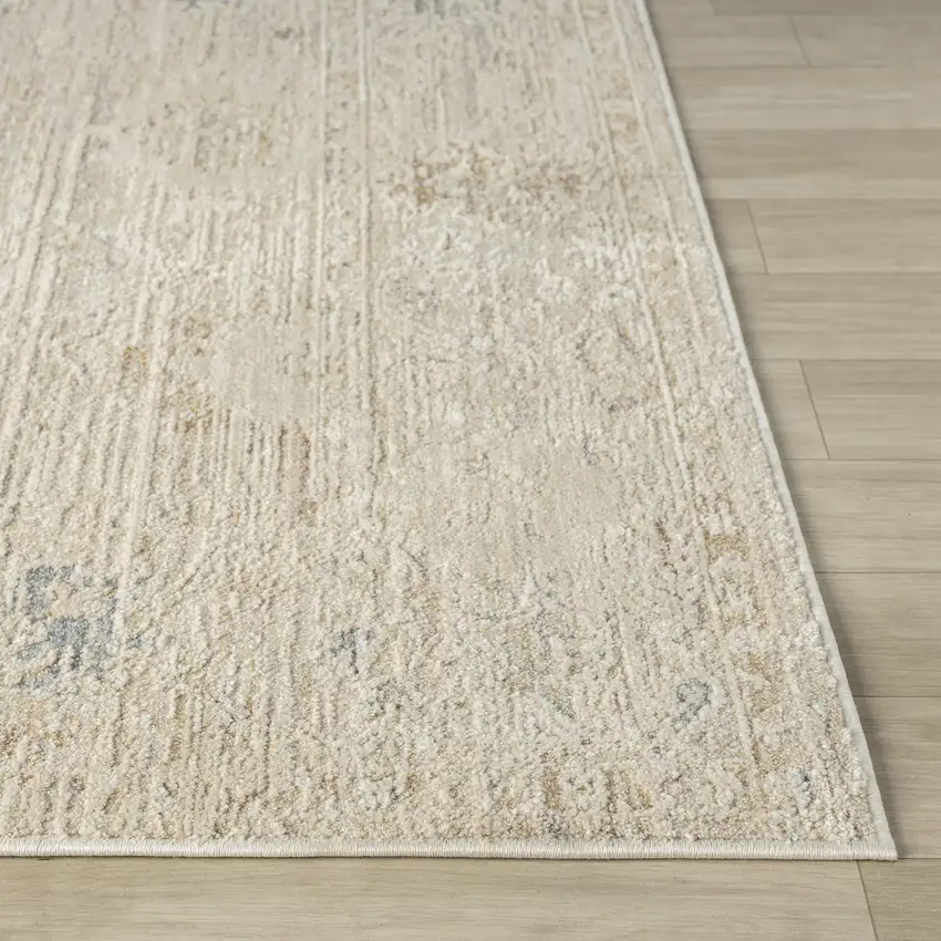 Beige And Ivory Abstract Area Rug Photo 4