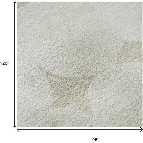 Beige And Ivory Abstract Geometric Washable Area Rug With UV Protection Photo 9