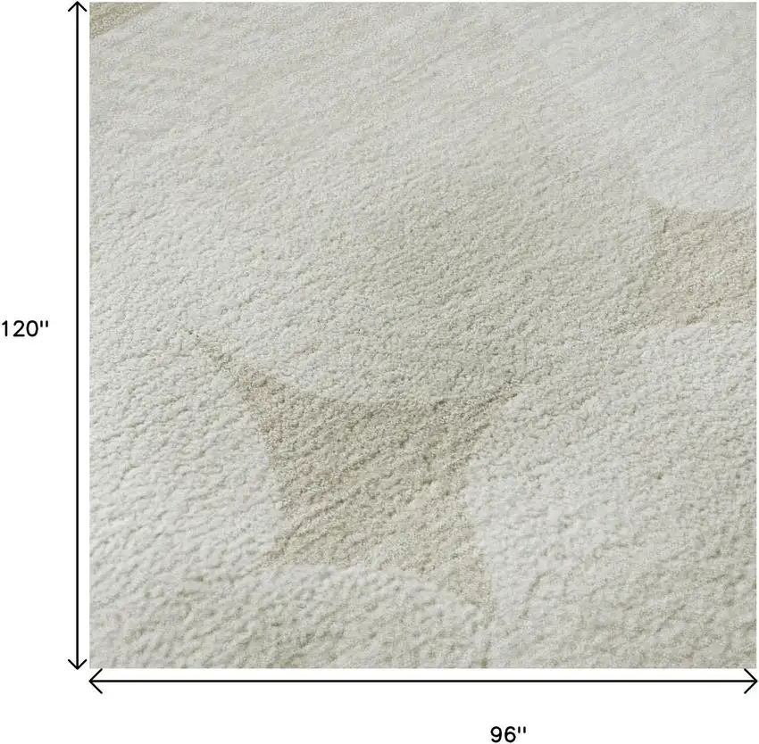 Beige And Ivory Abstract Geometric Washable Area Rug With UV Protection Photo 9