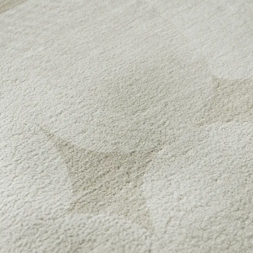 Beige And Ivory Abstract Geometric Washable Area Rug With UV Protection Photo 1