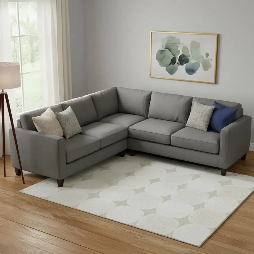 Beige And Ivory Abstract Geometric Washable Area Rug With UV Protection Photo 1