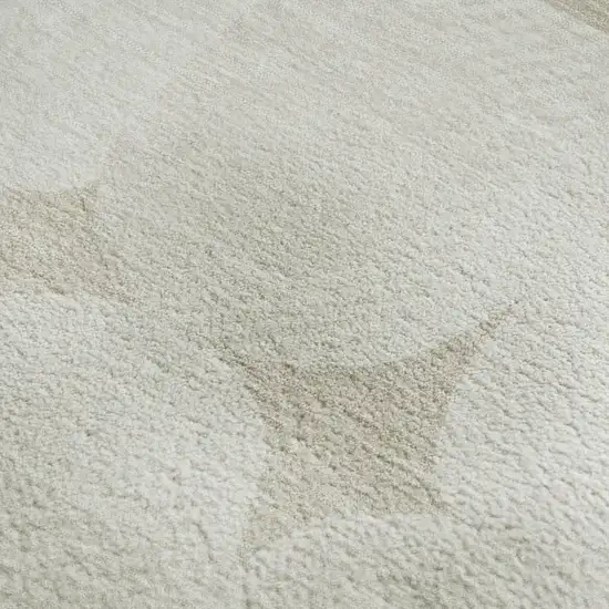 Beige And Ivory Abstract Geometric Washable Area Rug With UV Protection Photo 3