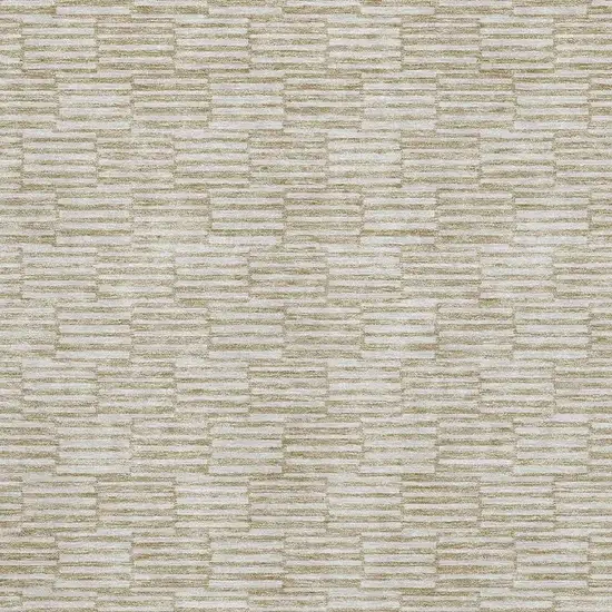 Beige And Ivory Abstract Geometric Washable Area Rug With UV Protection Photo 2