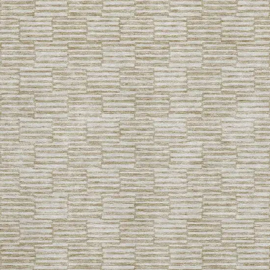 Beige And Ivory Abstract Geometric Washable Area Rug With UV Protection Photo 3