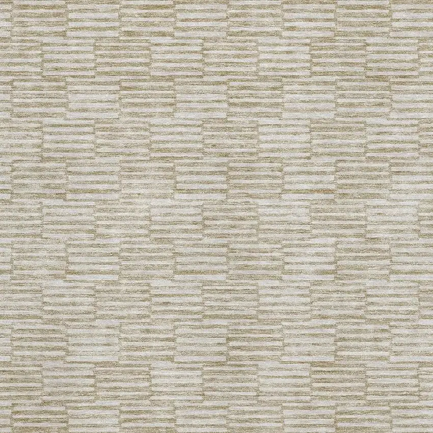 Beige And Ivory Abstract Geometric Washable Area Rug With UV Protection Photo 3