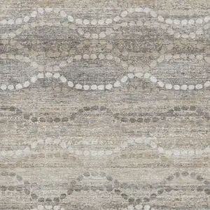 Photo of Beige And Ivory Abstract Geometric Washable Area Rug With UV Protection