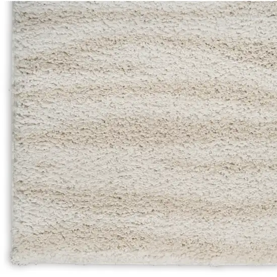 Beige And Ivory Abstract Shag Area Rug Photo 8