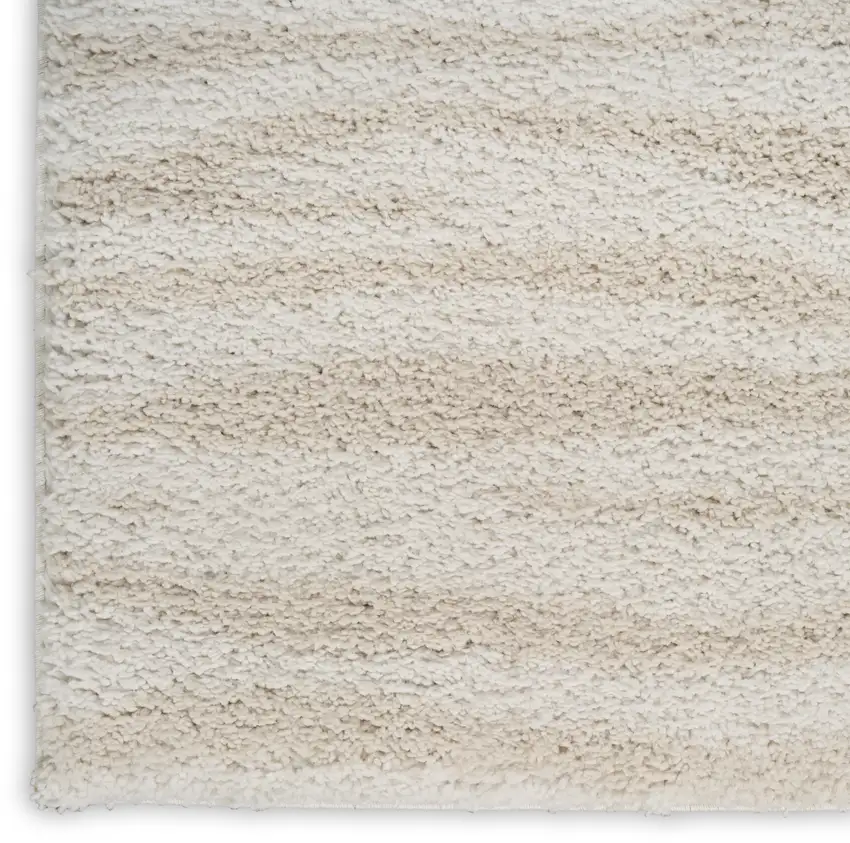 Beige And Ivory Abstract Shag Area Rug Photo 8