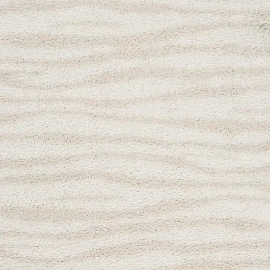 Beige And Ivory Abstract Shag Area Rug Photo 3