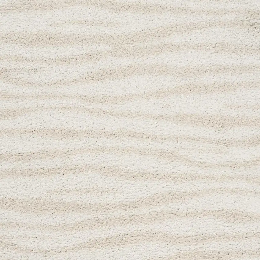 Beige And Ivory Abstract Shag Area Rug Photo 3
