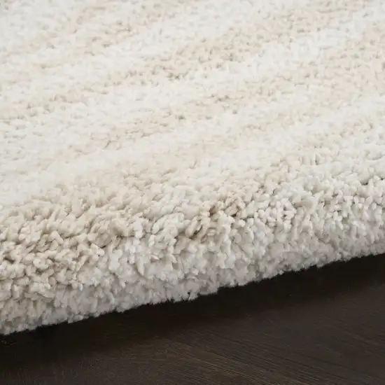 Beige And Ivory Abstract Shag Area Rug Photo 8