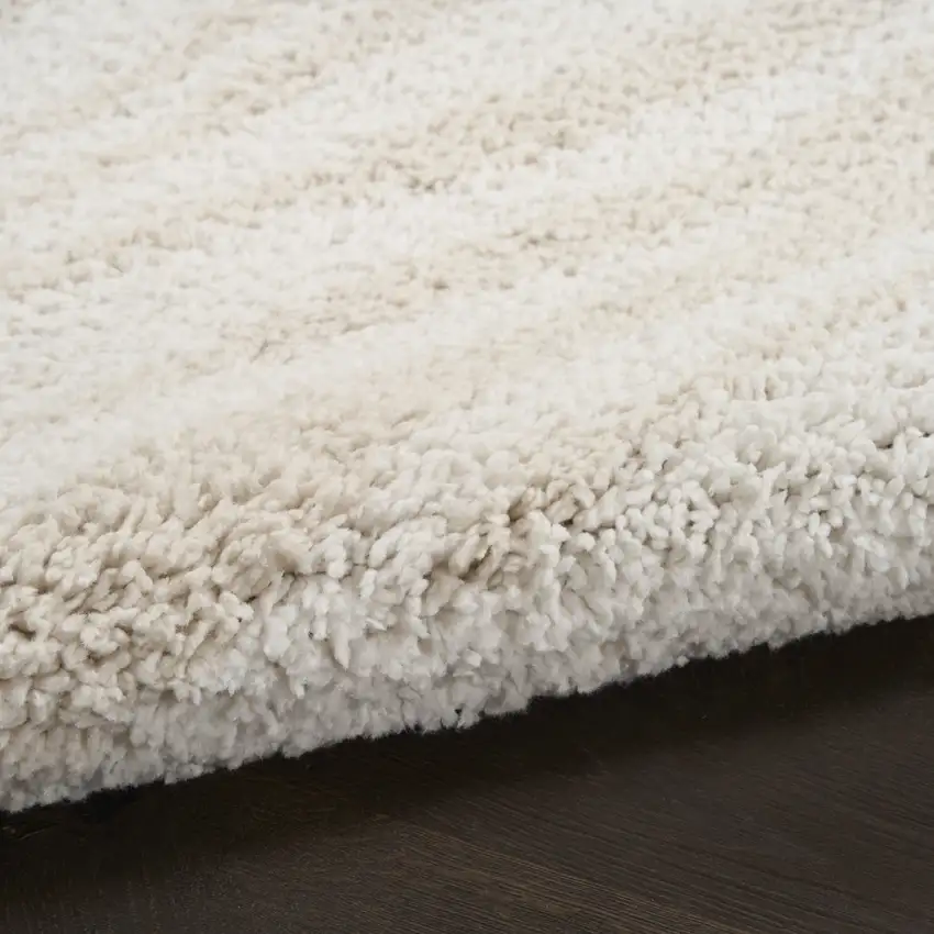 Beige And Ivory Abstract Shag Area Rug Photo 8
