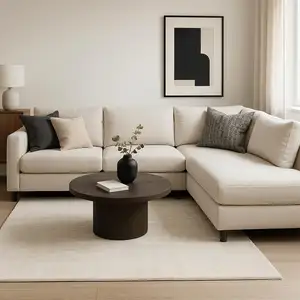 Photo of Beige And Ivory Abstract Shag Distressed Area Rug