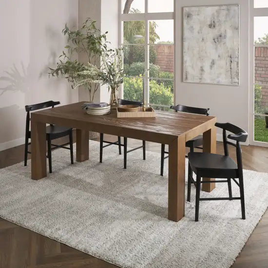 Beige And Ivory Abstract Shag Distressed Area Rug Photo 5