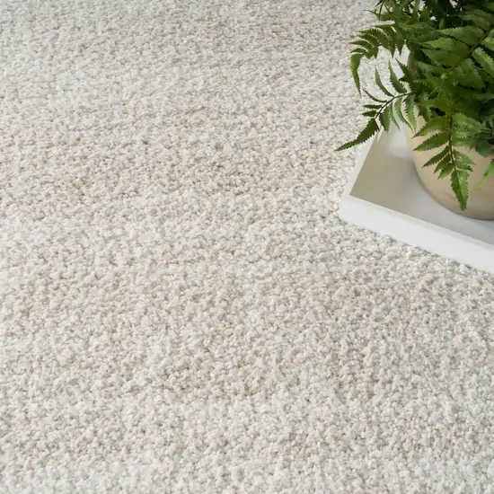 Beige And Ivory Abstract Shag Distressed Area Rug Photo 6