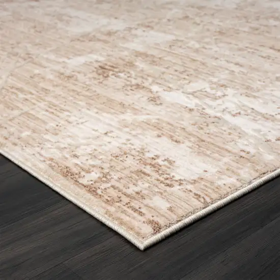 Beige And Ivory Abstract Square Rug Photo 7