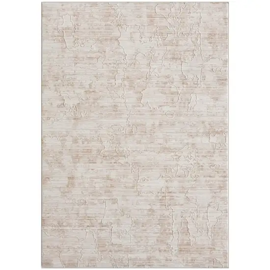 Beige And Ivory Abstract Square Rug Photo 2