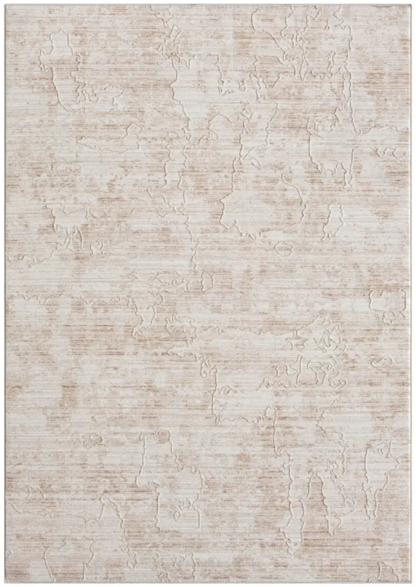 Beige And Ivory Abstract Square Rug Photo 2