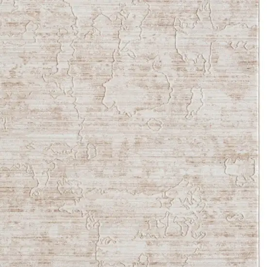 Beige And Ivory Abstract Square Rug Photo 4
