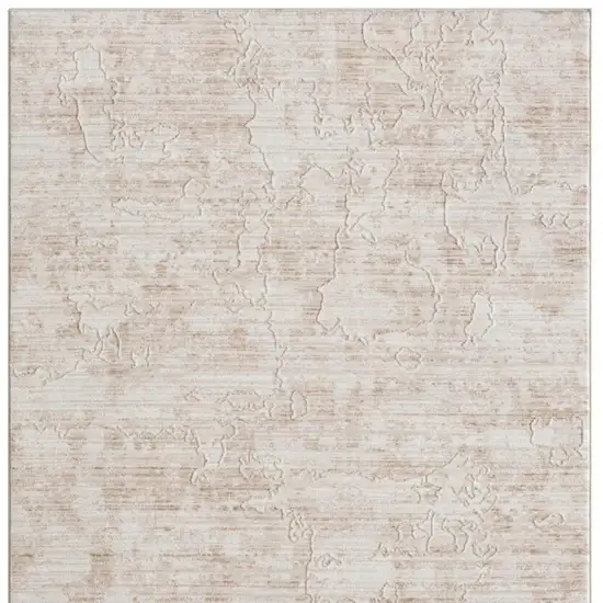 Beige And Ivory Abstract Square Rug Photo 5