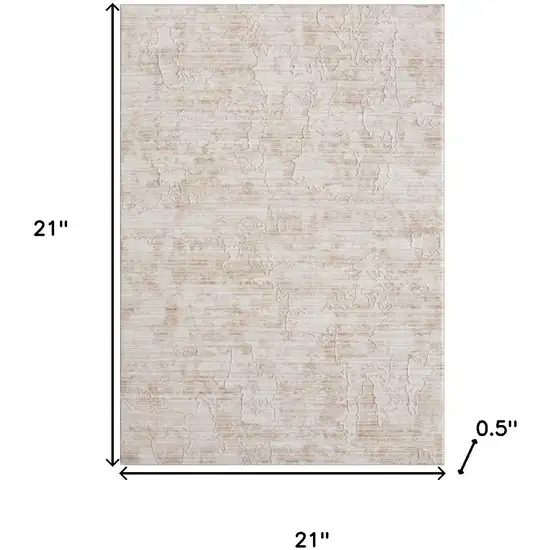 Beige And Ivory Abstract Square Rug Photo 3