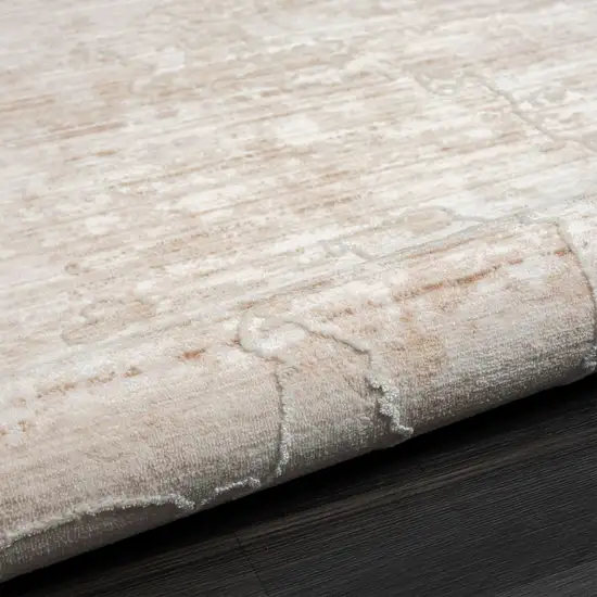 Beige And Ivory Abstract Square Rug Photo 8