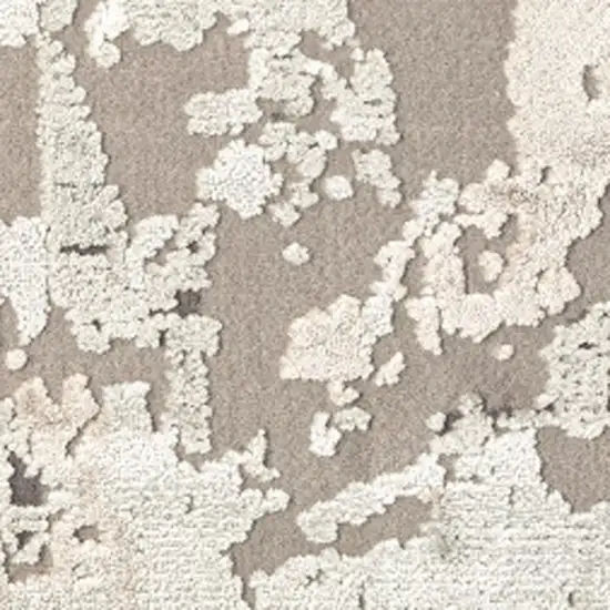 Beige And Ivory Abstract Square Rug Photo 3