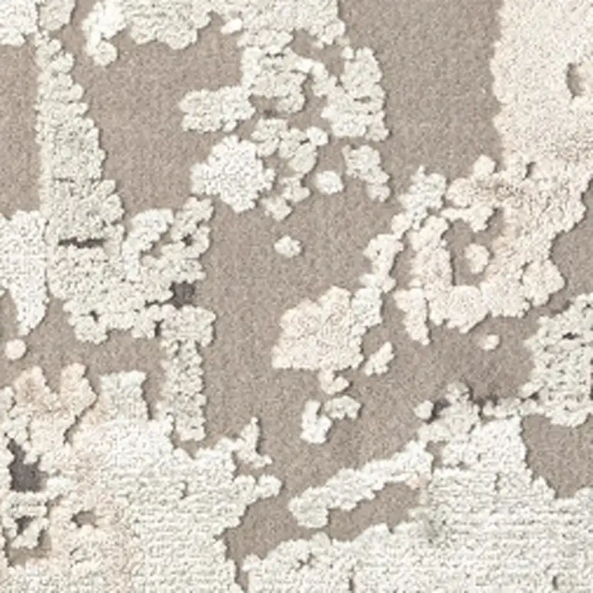 Beige And Ivory Abstract Square Rug Photo 3