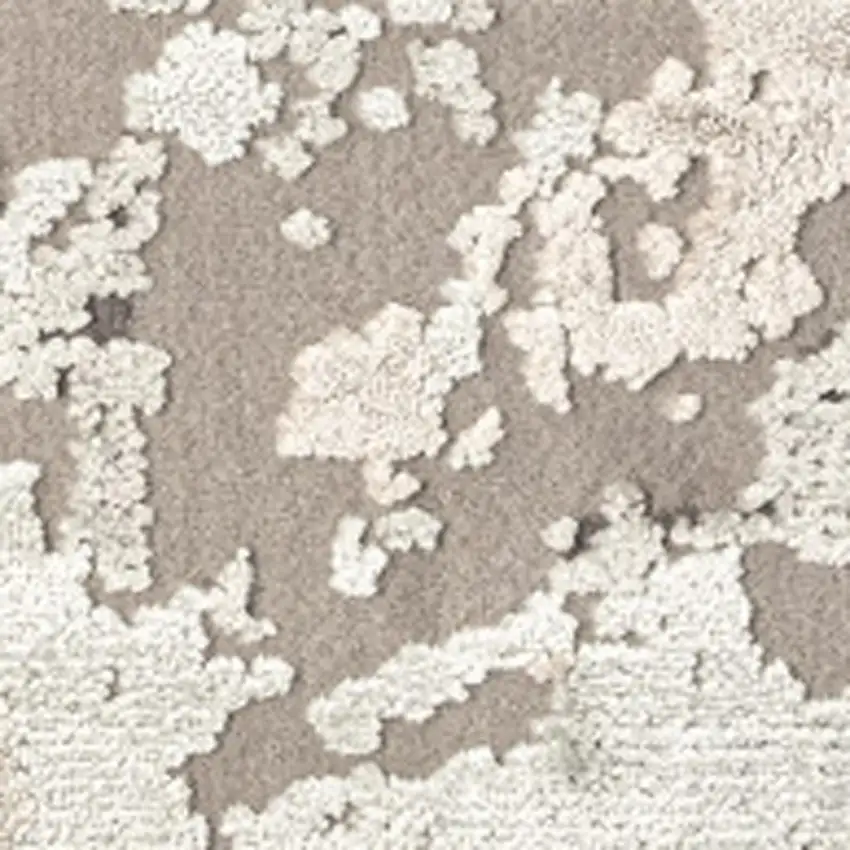 Beige And Ivory Abstract Square Rug Photo 2