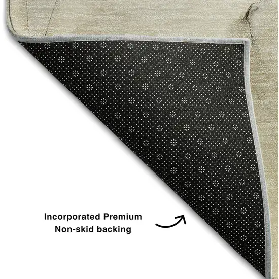 Beige And Ivory Abstract Washable Area Rug With UV Protection Photo 9