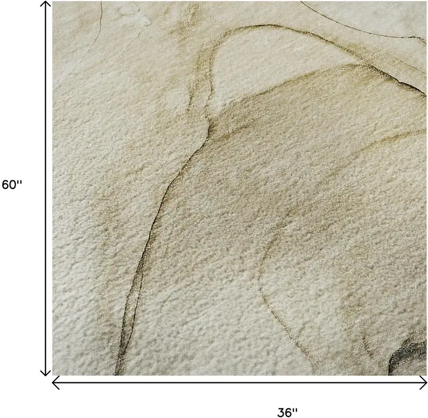 Beige And Ivory Abstract Washable Area Rug With UV Protection Photo 8