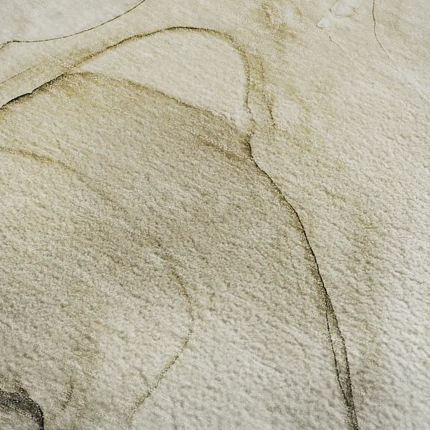 Beige And Ivory Abstract Washable Area Rug With UV Protection Photo 5