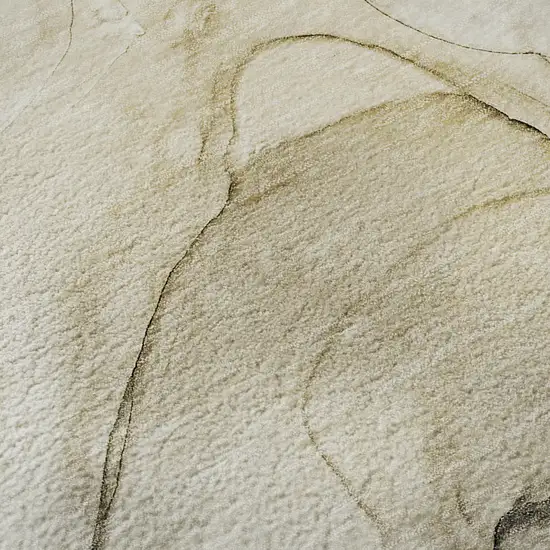 Beige And Ivory Abstract Washable Area Rug With UV Protection Photo 3