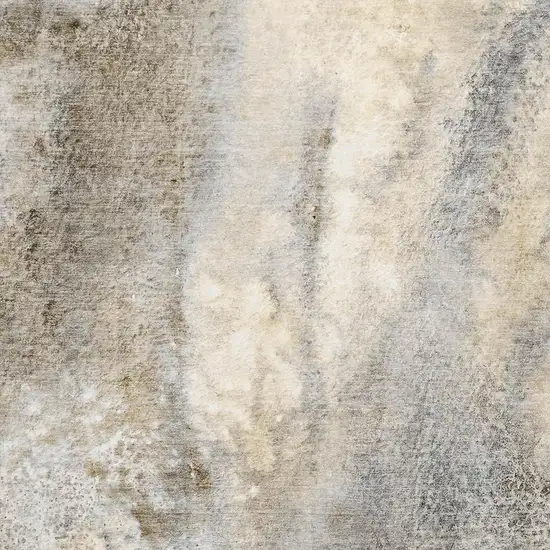 Beige And Ivory Abstract Washable Area Rug With UV Protection Photo 8