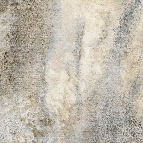 Beige And Ivory Abstract Washable Area Rug With UV Protection Photo 2