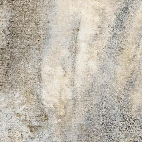 Beige And Ivory Abstract Washable Area Rug With UV Protection Photo 7