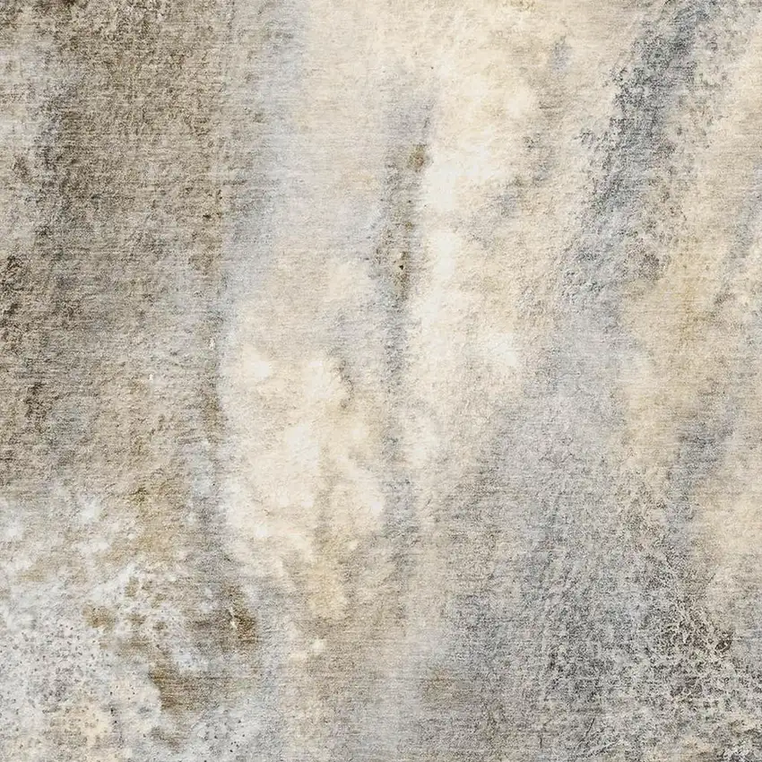 Beige And Ivory Abstract Washable Area Rug With UV Protection Photo 7