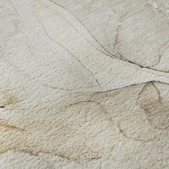 Beige And Ivory Abstract Washable Area Rug With UV Protection Photo 8