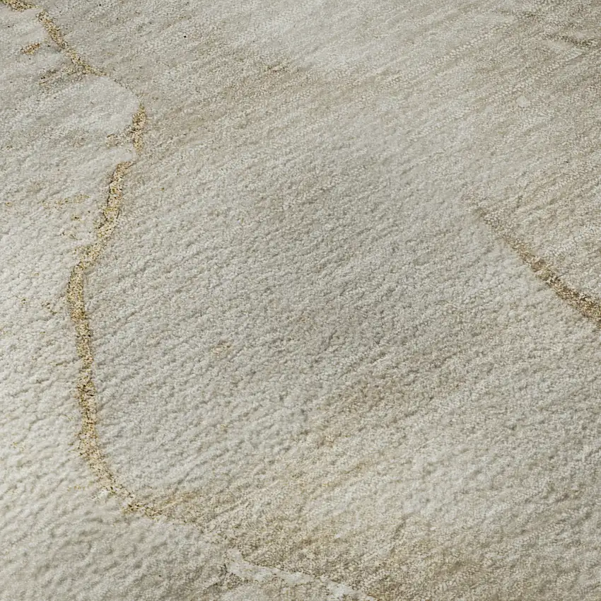 Beige And Ivory Abstract Washable Area Rug With UV Protection Photo 3