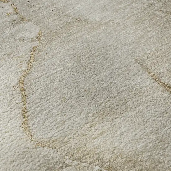 Beige And Ivory Abstract Washable Area Rug With UV Protection Photo 3