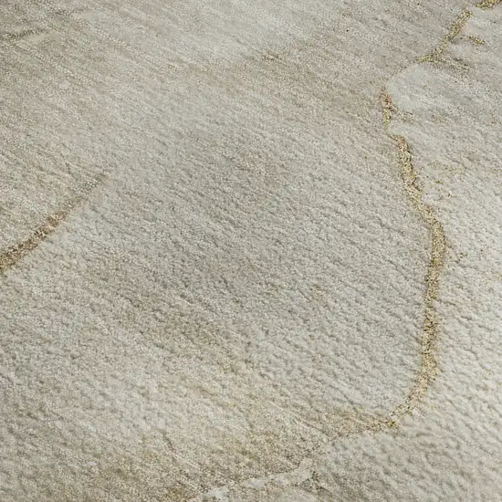 Beige And Ivory Abstract Washable Area Rug With UV Protection Photo 8