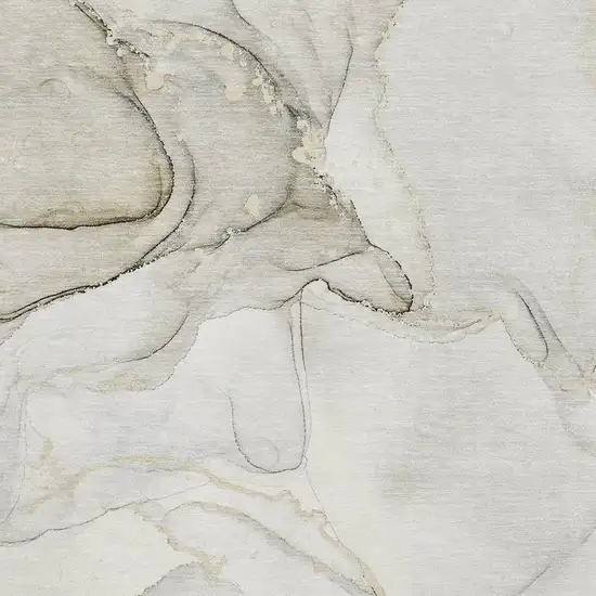 Beige And Ivory Abstract Washable Area Rug With UV Protection Photo 7