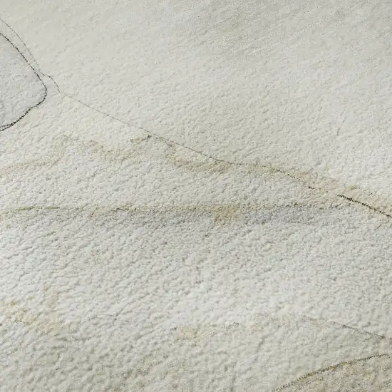 Beige And Ivory Abstract Washable Area Rug With UV Protection Photo 1